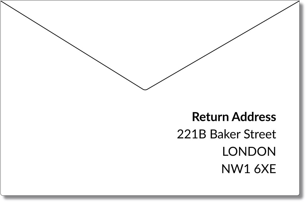 UK Return Address Format